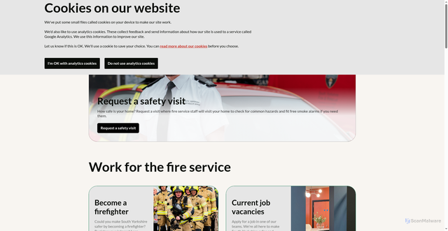 Security scan screenshot of https://www.syfire.gov.uk/