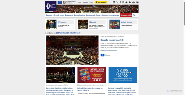 Security scan screenshot of https://www.camera.it/leg19/1