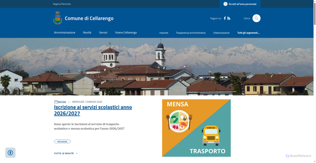Security scan screenshot of https://www.comune.cellarengo.at.it