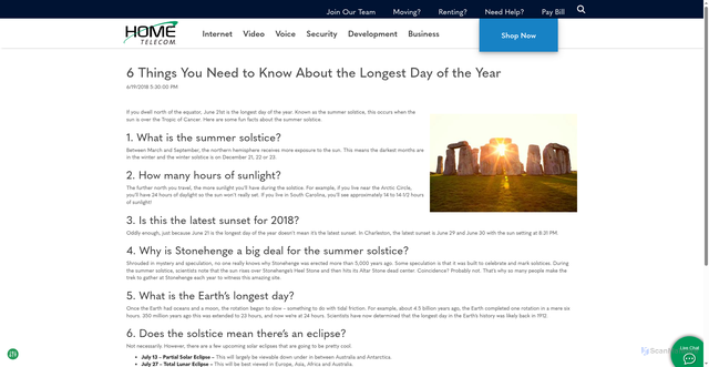 Security scan screenshot of https://www.homesc.com/blog/6-things-you-need-to-know-about-the-longest-day-of-the-year