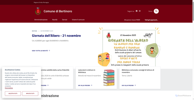 Security scan screenshot of https://www.comune.bertinoro.fc.it/