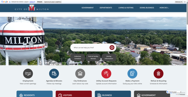 Security scan screenshot of https://milton-wi.gov/
