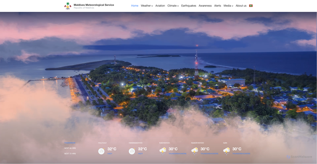 Security scan screenshot of https://www.meteorology.gov.mv/