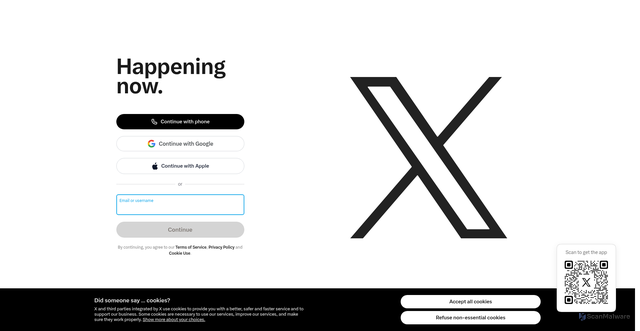 Security scan screenshot of https://x.com