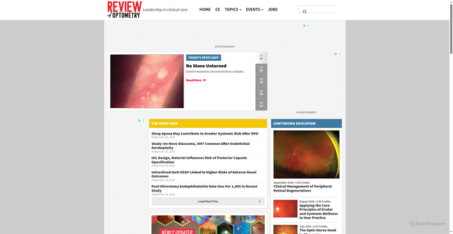 Security scan screenshot of https://reviewofoptometry.com