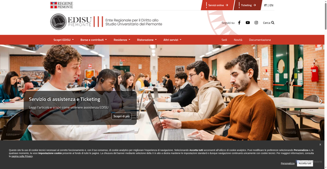 Security scan screenshot of https://www.edisu.piemonte.it