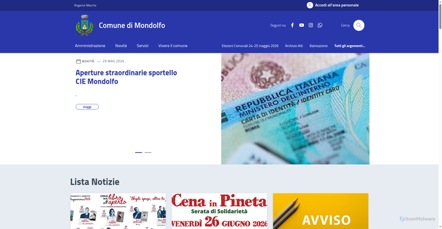 Security scan screenshot of https://comune.mondolfo.pu.it/home