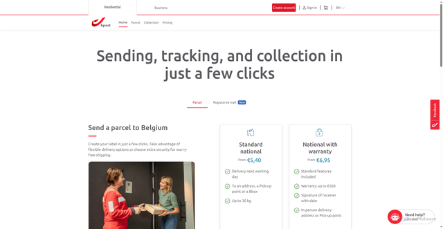 Security scan screenshot of https://parcel.bpost.be