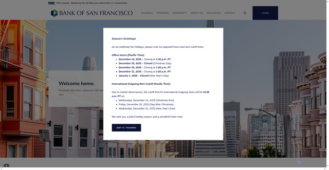 Security scan screenshot of https://www.bankbsf.com/