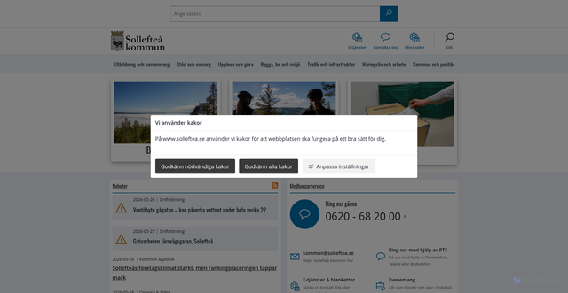 Security scan screenshot of http://www.solleftea.se