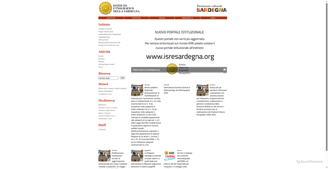 Security scan screenshot of https://www.isresardegna.it