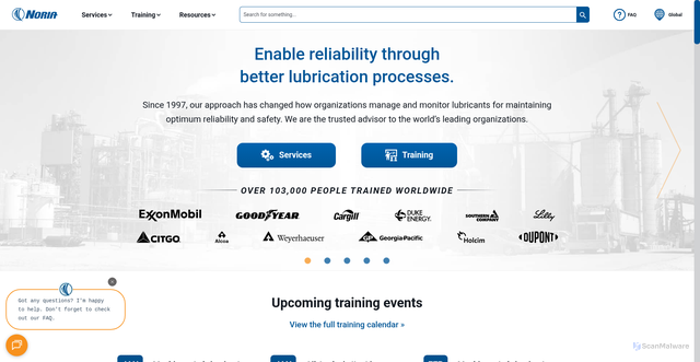 Security scan screenshot of https://noria.com