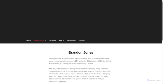 Security scan screenshot of https://www.brandonjonesracing.com/brandon/