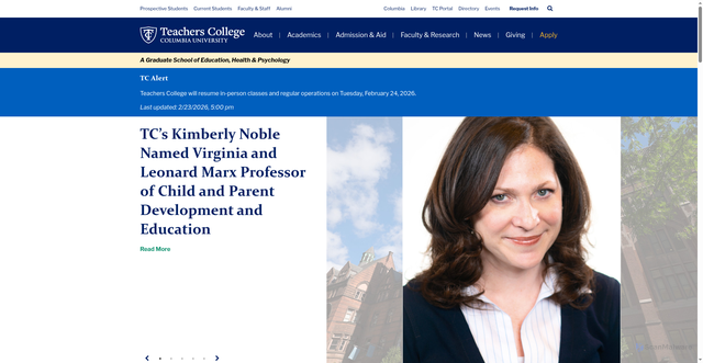 Security scan screenshot of https://www.tc.columbia.edu