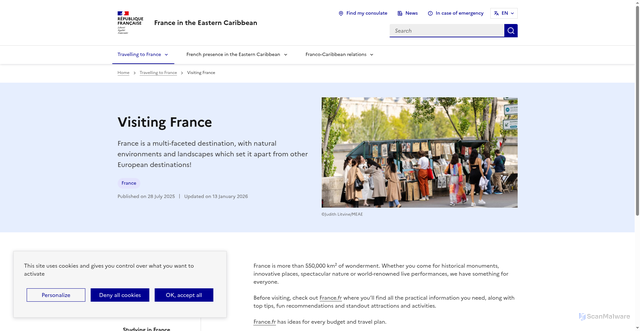 Security scan screenshot of https://lc.diplomatie.gouv.fr/en/visiting-france