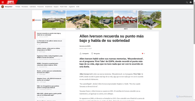 Security scan screenshot of https://espndeportes.espn.com/basquetbol/nota/_/id/15789183/nba-allen-iverson-sobriedad-first-take