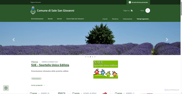 Security scan screenshot of https://www.comune.salesangiovanni.cn.it