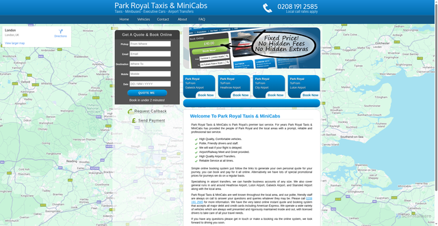 Security scan screenshot of https://parkroyalminicabs.online/