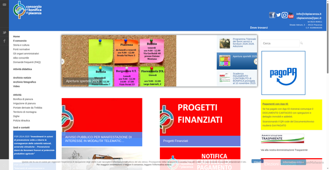 Security scan screenshot of https://www.cbpiacenza.it/index.php?lang=it