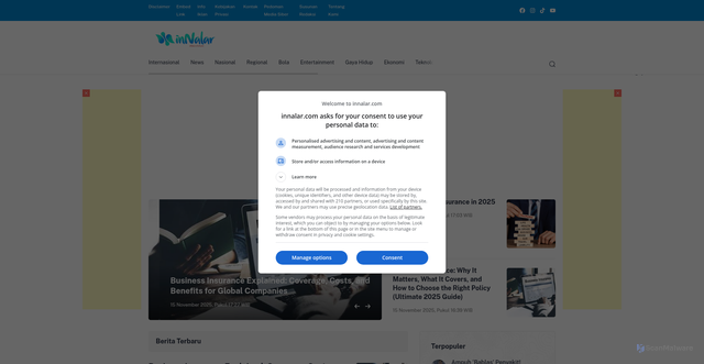 Security scan screenshot of https://www.innalar.com