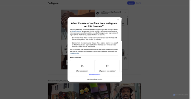 Security scan screenshot of https://www.instagram.com/reel/DPNTWujDMlJ/