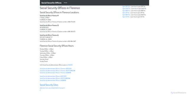 Security scan screenshot of https://socialsecurityoffice.in/florence