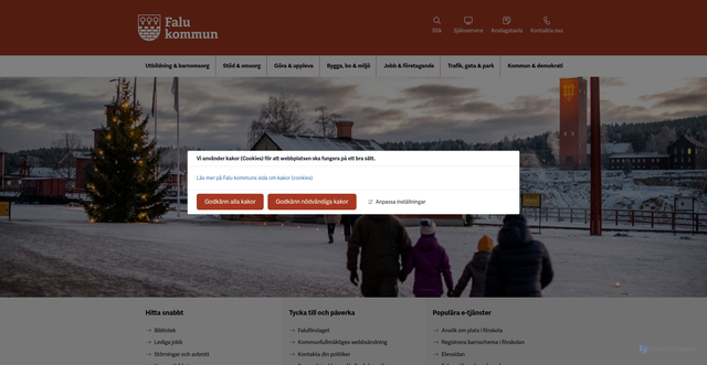 Security scan screenshot of https://falun.se