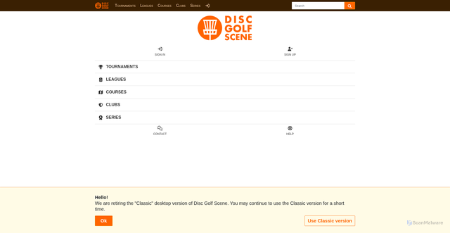 Security scan screenshot of https://www.discgolfscene.com