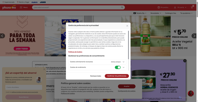 Security scan screenshot of https://www.plazavea.com.pe