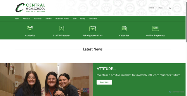 Security scan screenshot of https://hs.centralisd.com/