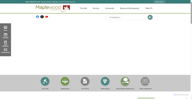 Security scan screenshot of https://maplewoodmn.gov/