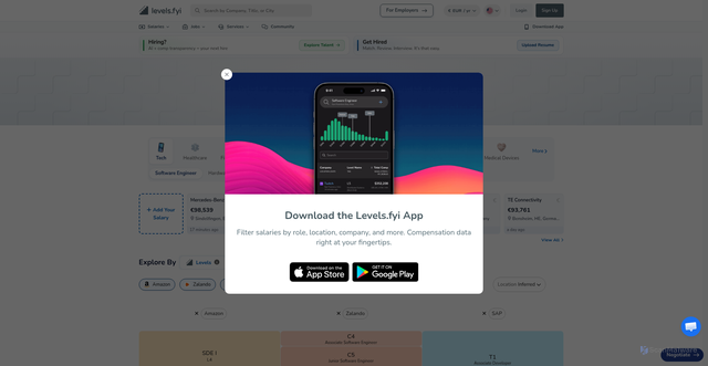Security scan screenshot of https://www.levels.fyi