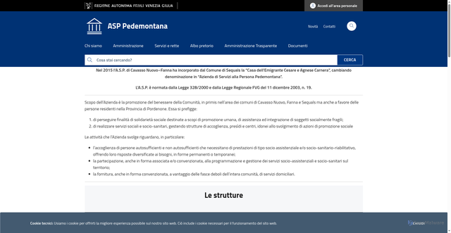 Security scan screenshot of https://www.asppedemontana.it/