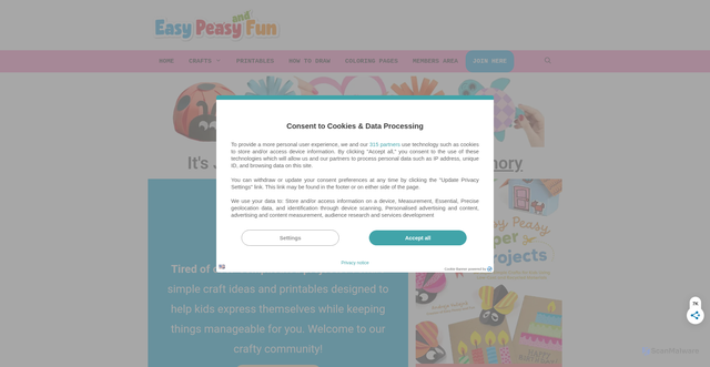 Security scan screenshot of https://www.easypeasyandfun.com