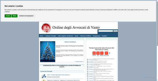 Security scan screenshot of https://www.ordineavvocativasto.it/