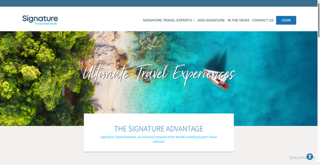 Security scan screenshot of https://signaturetravelnetwork.com