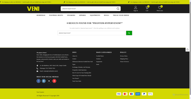 Security scan screenshot of https://venifutbol.com/search?type=phantom-hypervenom*&options%5Bprefix%5D=last&q=phantom-hypervenom*