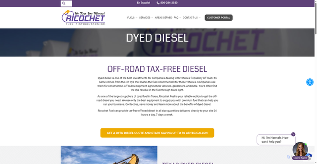 Security scan screenshot of https://www.ricochetfuel.com/fuels/dyed-diesel/