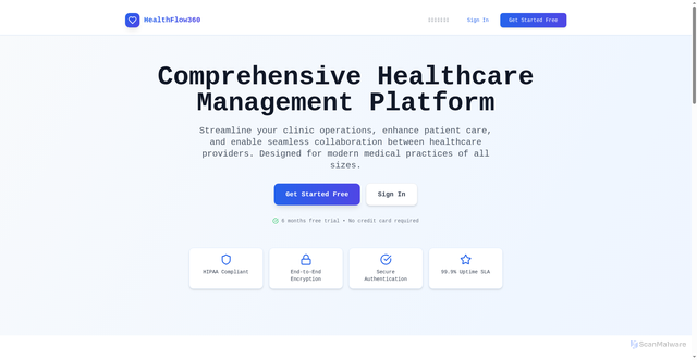 Security scan screenshot of https://healthflow360.com/