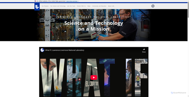 Security scan screenshot of https://www.llnl.gov/