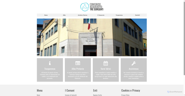 Security scan screenshot of https://www.acquedottotresorgenti.it/