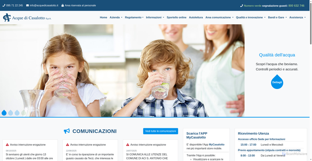 Security scan screenshot of https://www.acquedicasalotto.it/