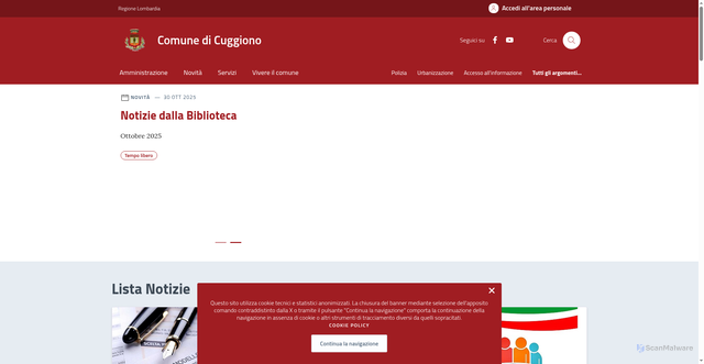 Security scan screenshot of https://comune.cuggiono.mi.it/