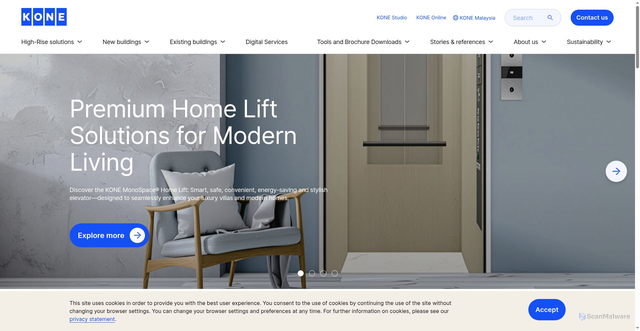 Security scan screenshot of https://kone.my