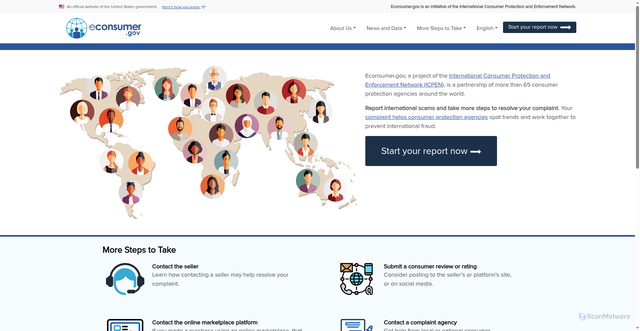 Security scan screenshot of https://econsumer.gov/