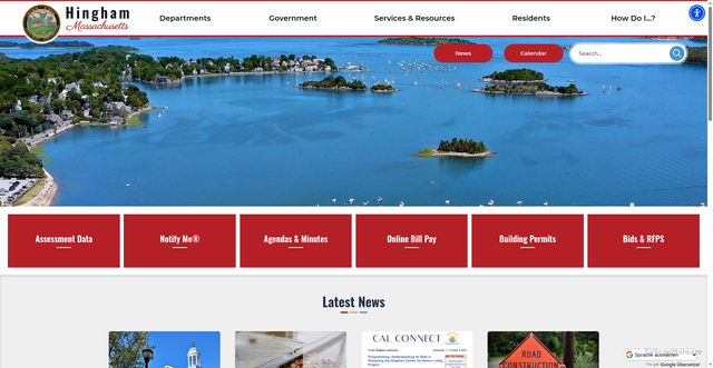 Security scan screenshot of https://hingham-ma.gov/