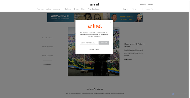 Security scan screenshot of https://www.artnet.com