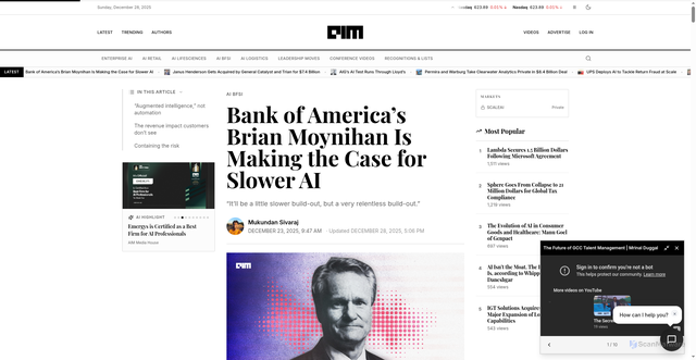 Security scan screenshot of https://aimmediahouse.com/bank-of-americas-brian-moynihan-is-making-the-case-for-slower-ai