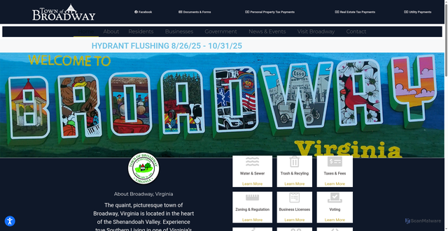 Security scan screenshot of https://broadwayva.gov/