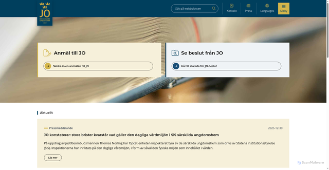 Security scan screenshot of https://www.jo.se